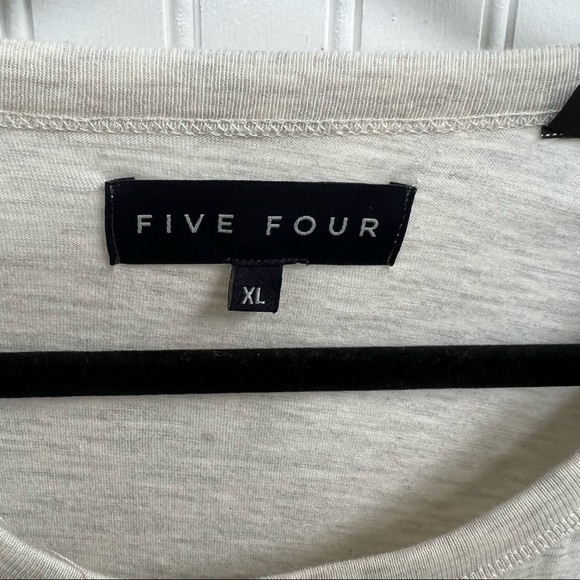 Five Four Cream & Navy Blue Berskshire Long Sleeve Henley Men’s XL - Picture 3 of 6